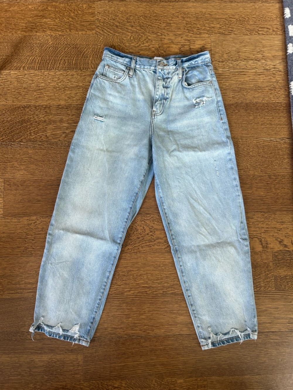 Light Blue Distressed Frame Jeans